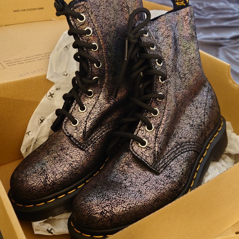 Dr. Martens Iridescent Black Boots
